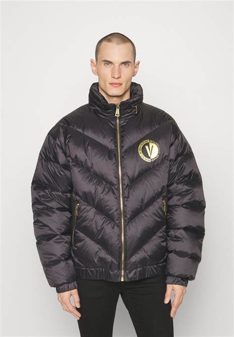 versace jeans couture zwarte dons jas|versace jeans black label.